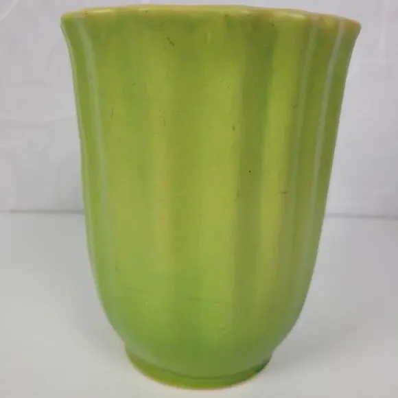 Vintage Roseville Pottery Planter Ribbed Flower‎ Plant Pot 6.25" Green Glazed - Picture 12 of 16